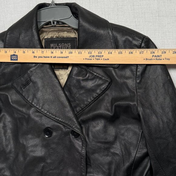 VTG Wilsons Leather Pelle Studio Jacket Black Double Breasted Thinsulate Size M - Picture 9 of 14